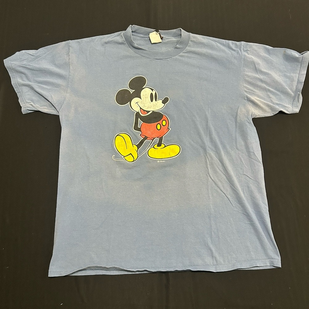 Vintage Mickey Unlimited T-Shirt Adult XL 90s Classical Fading Blue Big Mickey